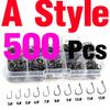 MNFT 500Pcs High Carbon Steel Fishing Hooks Mixed Size Fishhook #3~12 Box Jigging Bait Hook Black Golden Barbed With Hole hooks