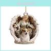 Creative 2023 Angel Girl And Dog Acrylic Car Ornament For Festive Christmas Decor