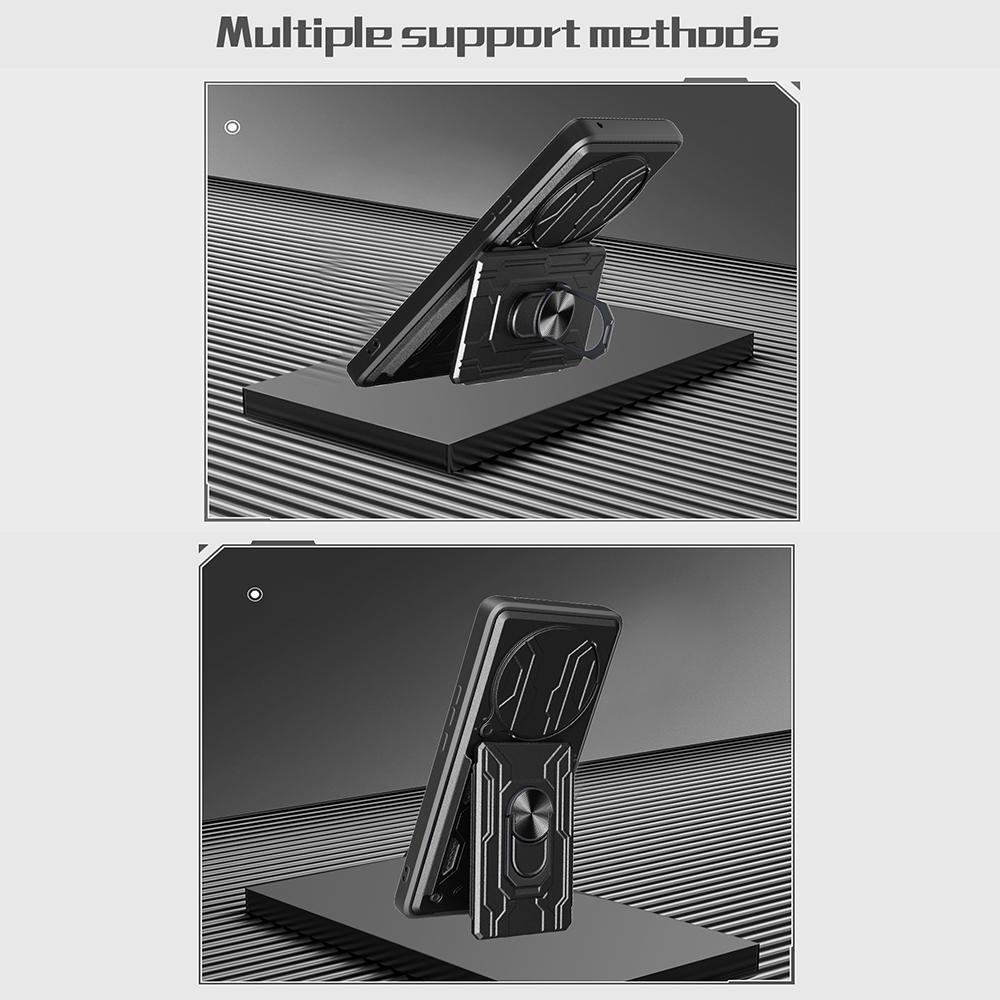 For Xiaomi Redmi Note 14 Pro 5G/Poco X7 5G Case PC+TPU Kickstand Phone Back Cover with Camera Slider