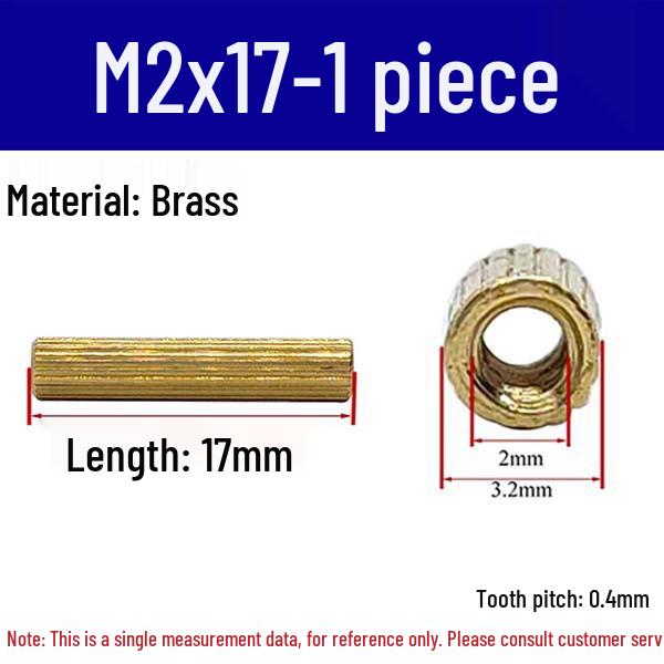 Brass M2 Round Double-Pass Knurled Copper Pillar Screw for Camera Security