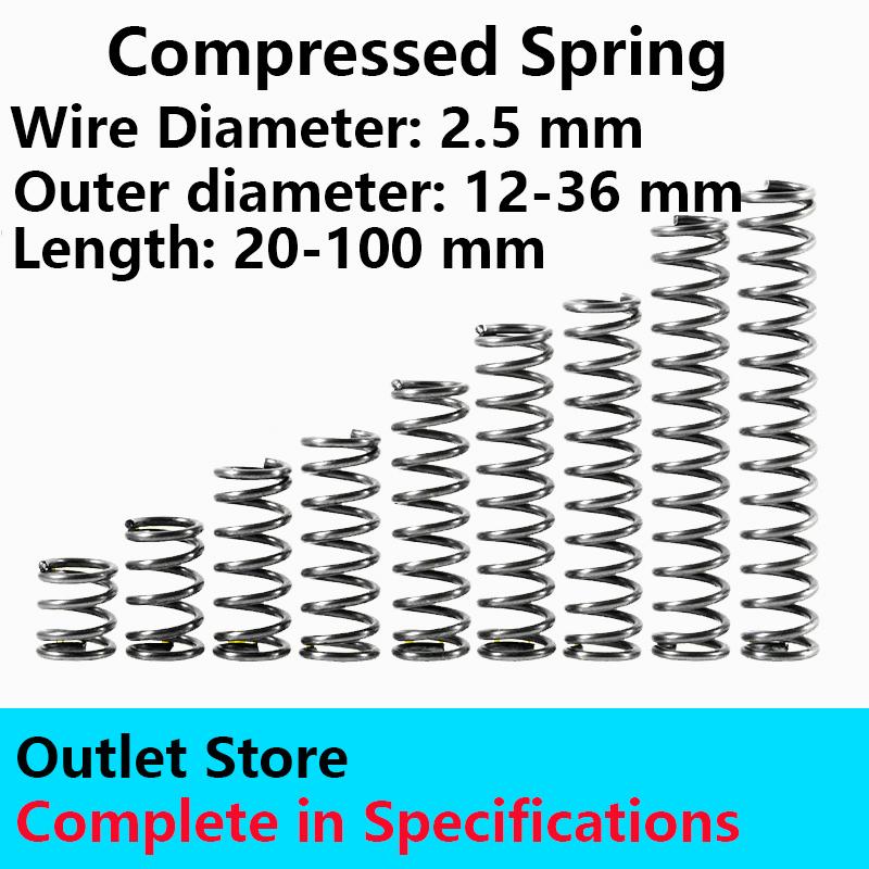 Pressure Plate Spring Wire Diameter 2.5mm, Outer Diameter 12-29mm Release Spring Return Spring Compressed Spring 2.5mm