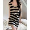 2025 Women's Striped Summer Sling Vest Dress - Slim Fit, Sleeveless Design