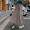 Korean Knitted High Waist Long Skirt for Women Thick Streetwear A-line Skirts Elegant Casual Skirt Autumn Winter