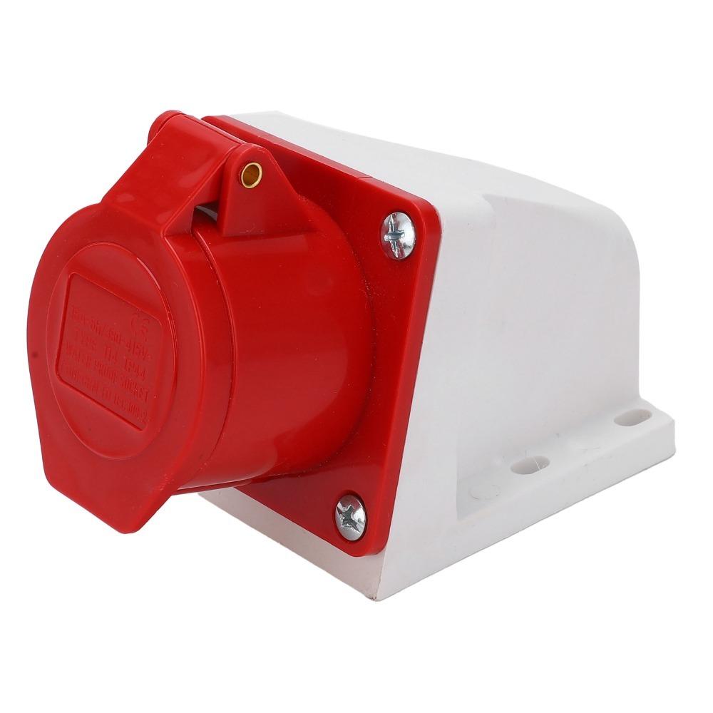 4 Pin 16A Industrial Power Connector 3Phase Surface Mounted Socket  Electrical Connection