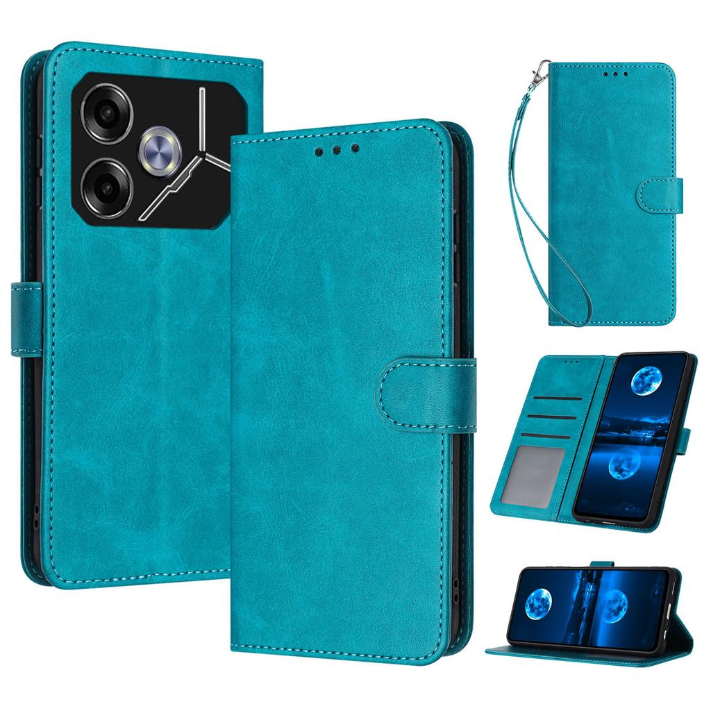For TECNO Pova 6 5G Case Fall Proof PU Leather Phone Cover with Strap
