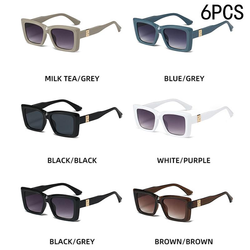 1/2/6PCS Fashion Square Sunglasses UV Protection Light Luxury Trendy Mens Large Frame 3191