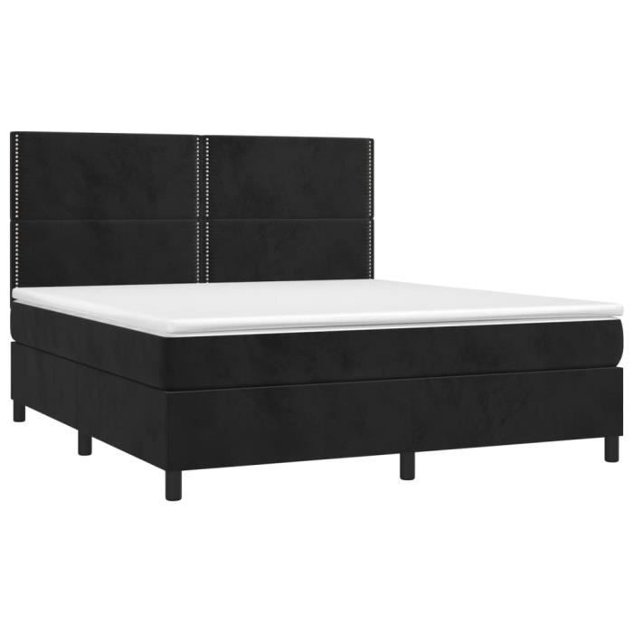3142979 vidaXL Divan-lit Tapissier Avec Matelas Noir 180x200 Cm Velours