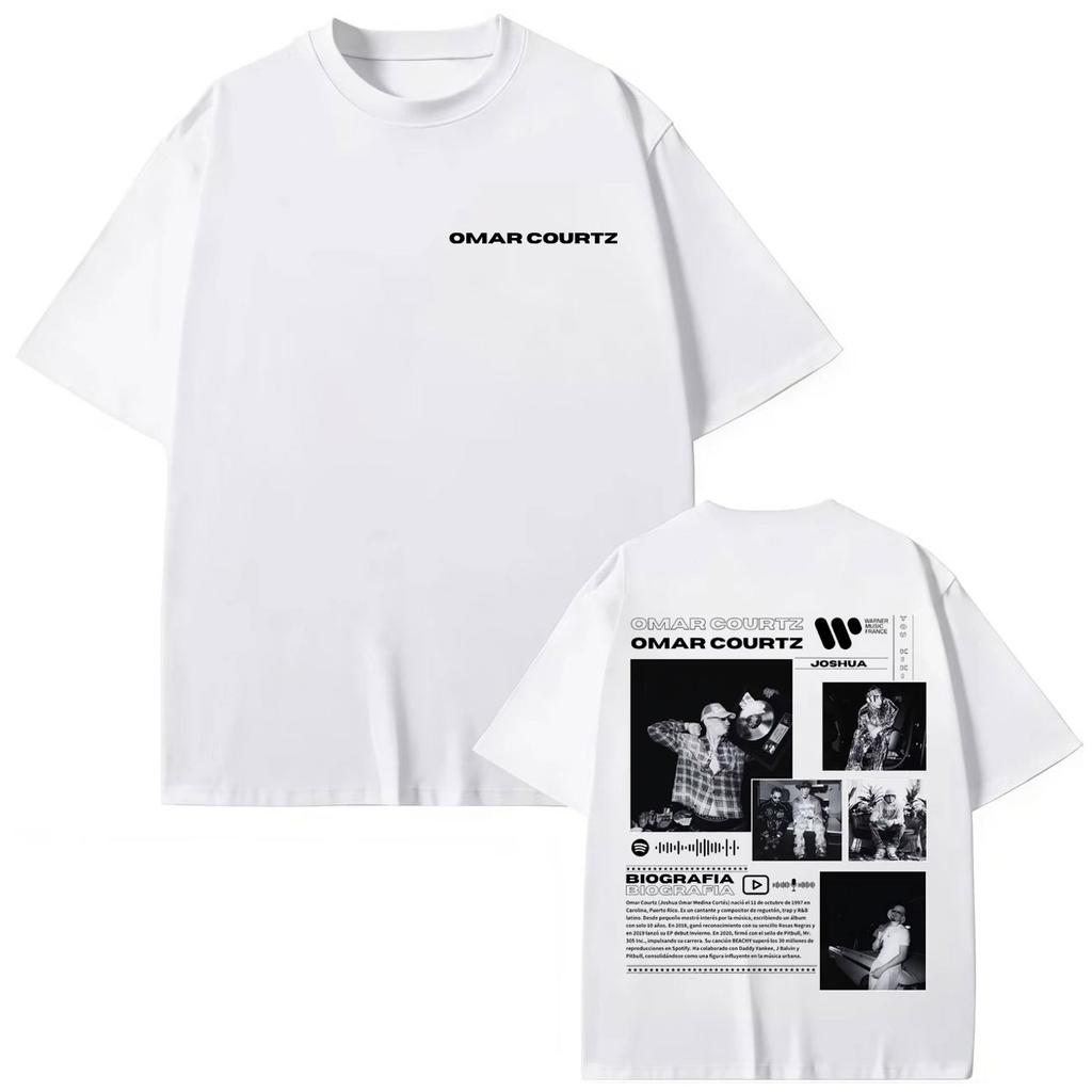 Singer Omar Courtz Merch T-shirt Fashion Hip Hop Vintage Short Sleeve T Shirt Men Women High Quality Cotton T-shirts