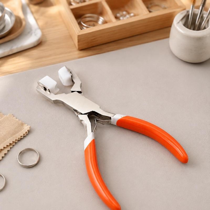 Jewelry Wire Shaping Pliers with Broad Smooth Covered Jaw, Covered Handle, and 5.91 in/15 Cm Length for Customizable Craft Work and Repairs