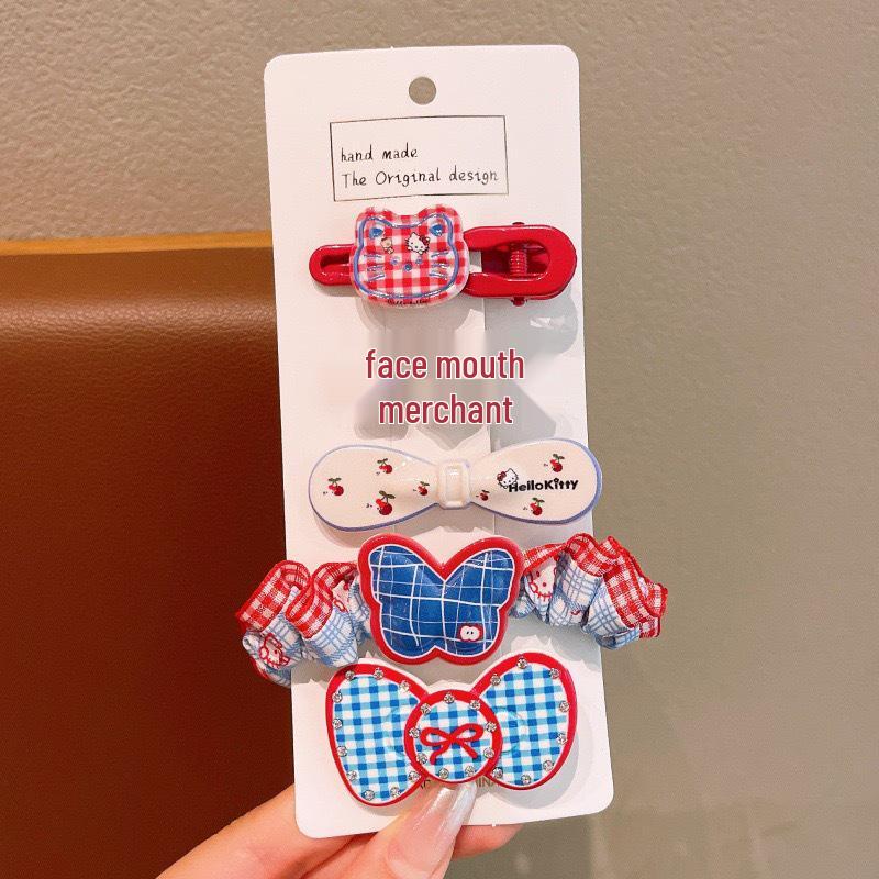 Kids' Cartoon Girl Hair Clips – Cute Handmade KT Bangs Headwear & Accessories