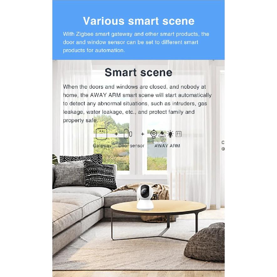 Tuya Zigbee Door Window Sensor Open Closed Detector Smart Home Security Protection Detector Smart Life APP Work With The Gateway