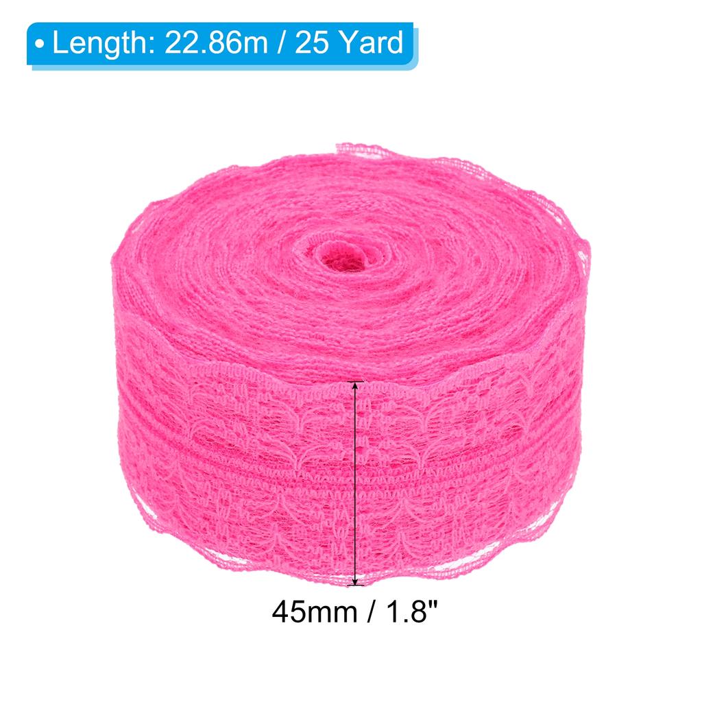 Spitzenbesatzband Nicht-dehnbar Spitze Nährolle Geschenkverpackung Floral Wickeln für Party Heimdeko Kleid Handwerk 1,8 Zoll x 25 Yards