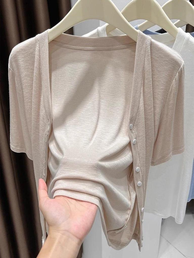 Di Yun Y2K Style Simple Short-Sleeved Women's Shirt - 2026 Spring/Summer Collection