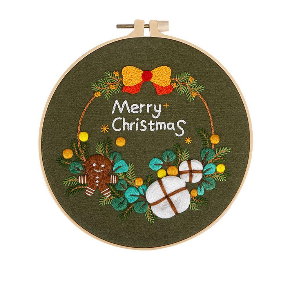 

Elk Handmade Santa Claus DIY Crafts Embroidery Starter Kit Merry Christmas Cross Stitch Embroidery 3