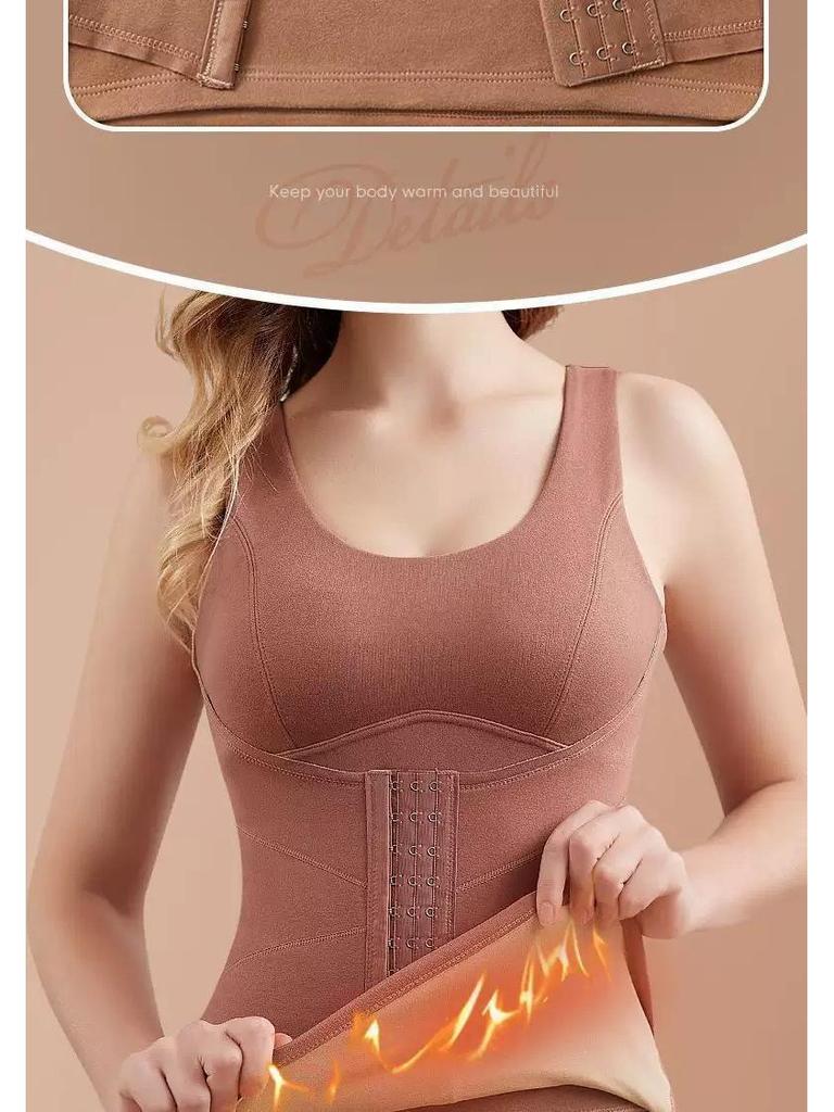 Doppellagiger Samt Taillenformer: Schlankmachende, Bauchkontrollierende & Wärmende Shapewear für Damen