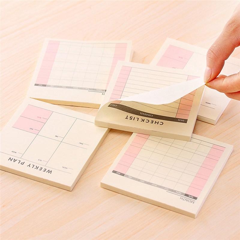 

Weekly Month Small Book Kawaii Stationery Papeleria Sticky Notes Planner Memo Pad Supplies 60 sheets Daily Stationery School