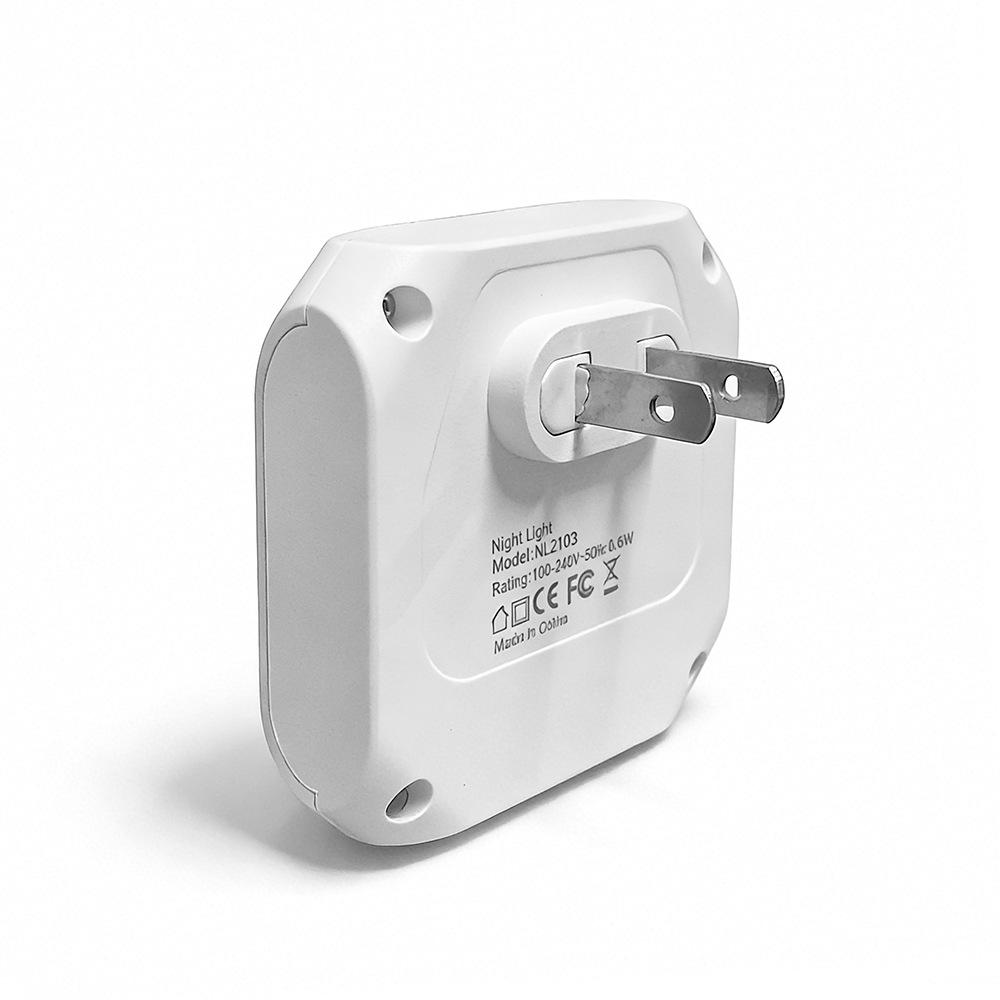 Warm White Plug-in LED Night Light with Light Sensor & Stepless Dimming (110-240V, EU/UK/AU)