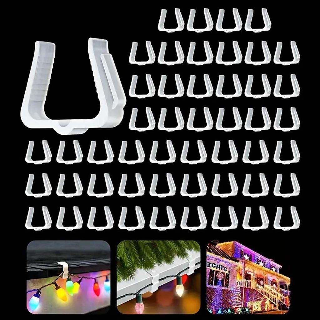 50 Pieces Christmas Light Clips, Durable Hanger Hooks for Decoration,