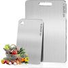 2 Pieces Titanium Chopping Board, Titanium Chopping Board, Stainless Steel Chopping Board, Double Sided, Titanium Kitchen Chopping Board, Suitable for