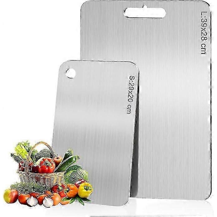 2 Pieces Titanium Chopping Board, Titanium Chopping Board, Stainless Steel Chopping Board, Double Sided, Titanium Kitchen Chopping Board, Suitable for