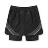 Men's Quick-Dry 3/4 Running Shorts with Phone Pocket, Layered Design, Anti-Exposure Fitness Pants for Morning Runs.