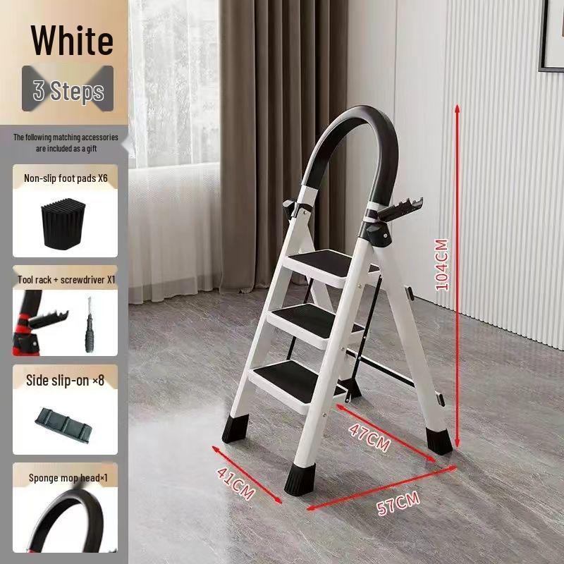 Portable Multi-Functional Four-Step Folding Step Ladder for Indoor Use