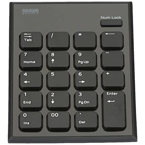 Sanwa Supply Bluetooth Numeric Keypad 20 Keys (19 Keys + Numlock Key) Pantograph NT-BT21BK
