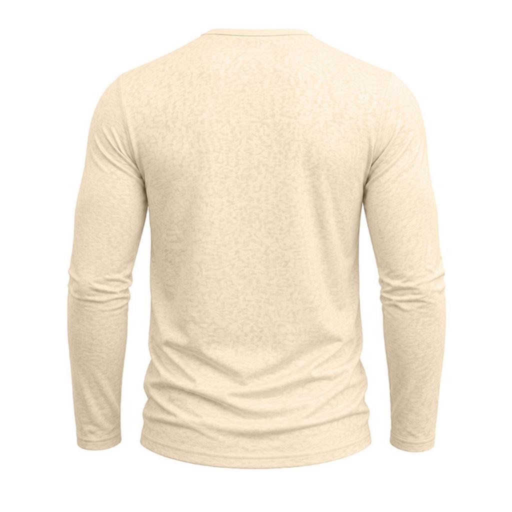 Men's Long Sleeve V-Neck Shirt Casual Base Layer Top for Everyday Wear