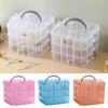 Portable Transparent Storage Box 3 Tier Jewelry Toy Display Box Adjustable Stackable Compartment Slot Plastic Organizer Box