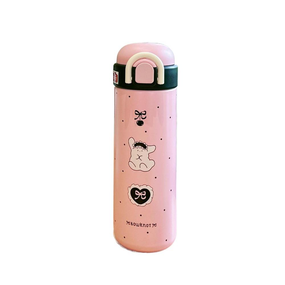 

Stainless Steel Thermal Water Bottle 500ml Thermos Cup Black Pink Thermos Bottle Girl Style D
