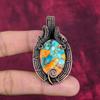 Spiny Oyster Copper Turquoise Pendant Copper Wire Wrapped Gemstone Jewelry