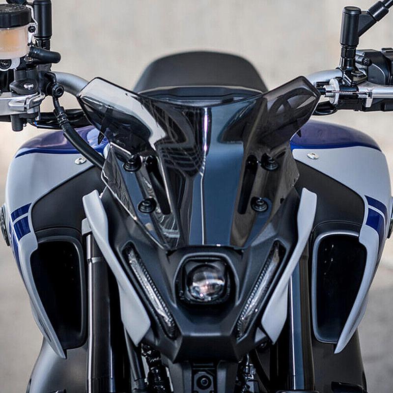 Sport Windscreen for Yamaha MT-09 Smoke Tinted ABS Motorbike Wind Deflector Protection Screen Cover with Mount Bracket for Highway Riding
