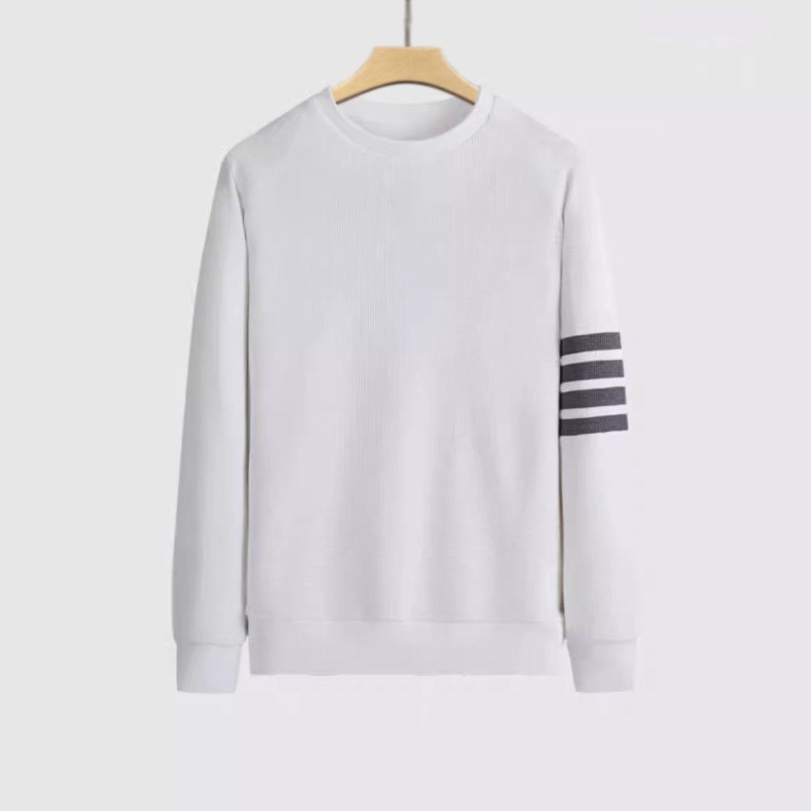 

Men s Waffle Hoodie: Spring/Autumn 2026 Trendy Round Neck Pullover, Loose Fit, Long Sleeve T-Shirt. XXL