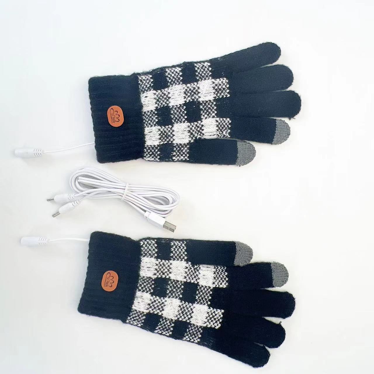 

Перчатки с электрообогревом, 5-пальцевые перчатки из жаккардовой ткани, качественная зимняя защита рук для занятий спортом на открытом воздухе и езды на велосипеде average size