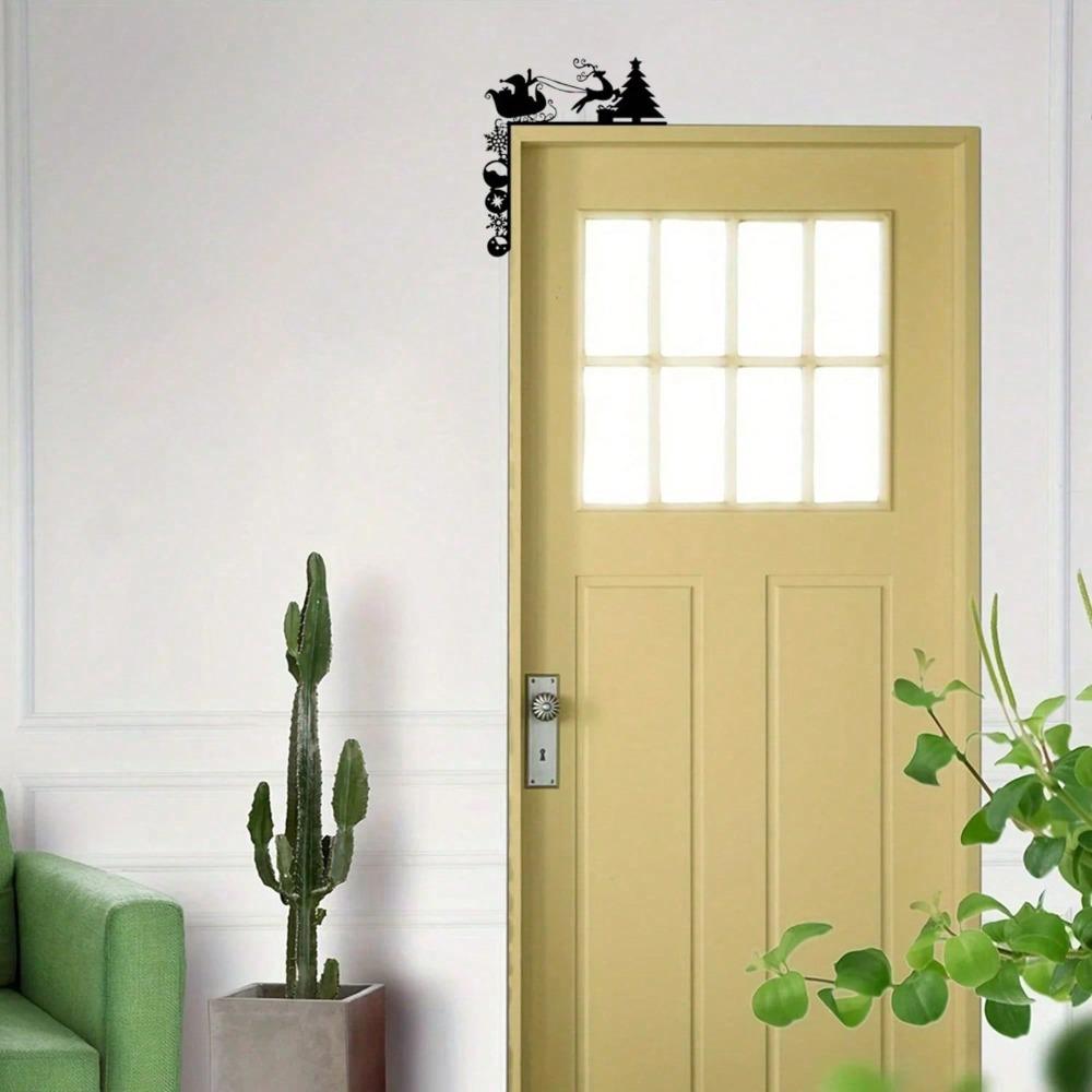 Wrought Iron Christmas Sleigh Wall Decor Home Door Frame Corner Art Ornament