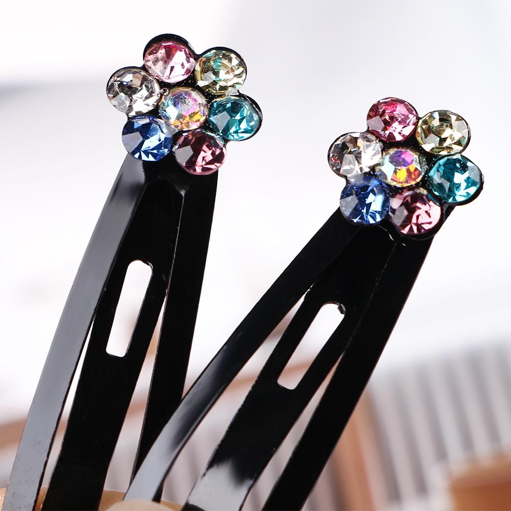 Crystal Hair Pins Hairgrips Black Hair Clip Barrettes for Kids Girls Hair Accessories Headwear