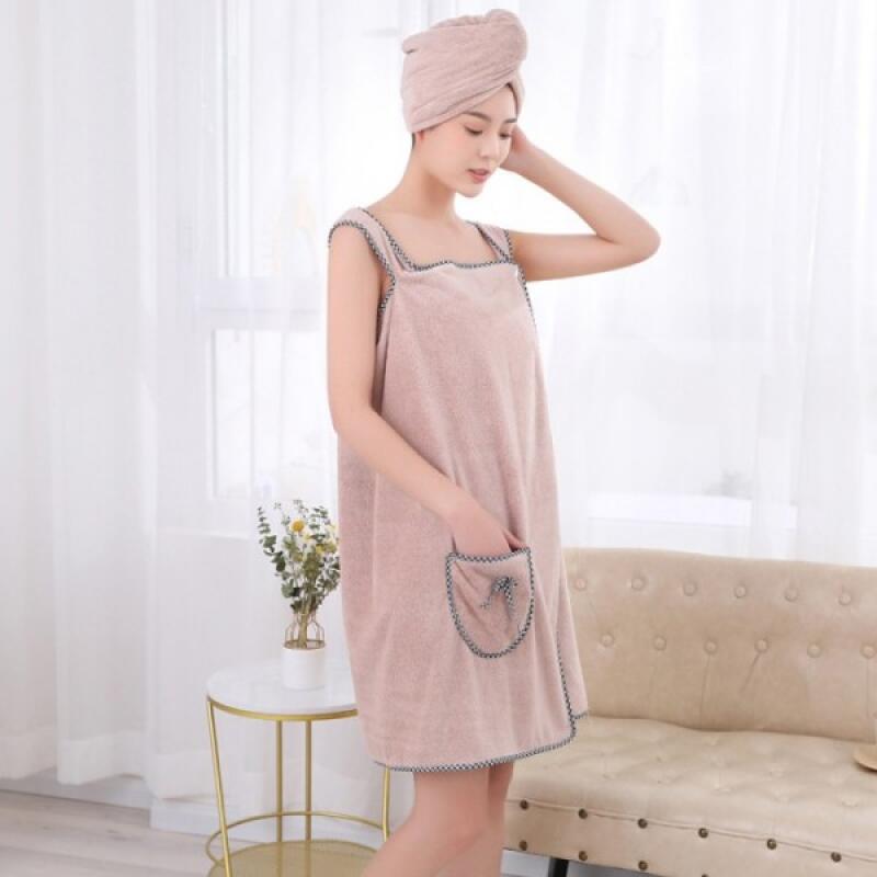 

Gown, hair turban, bath dress, towel 2-3 seconds - pink