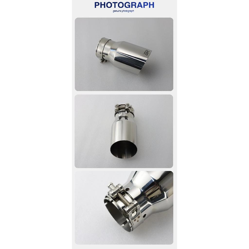 Exhaust Racing Car Exhaust Tip Modified Stainless Steel Tailpipe Flat Edge Single Layer Customize Logo Muffler Nozzle