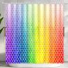 Colored Geometric Ombre Shower Curtains For Bathroom, Gradient Color Design Art Waterproof Fabric Bath Curtains,Teal/Blue/Orange