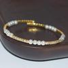 1Pcs Dainty Gold Plated Pearl Bracelet With Shiny Cubic Zirconia Perfect For Daily Weddings Parties Gifts For Women