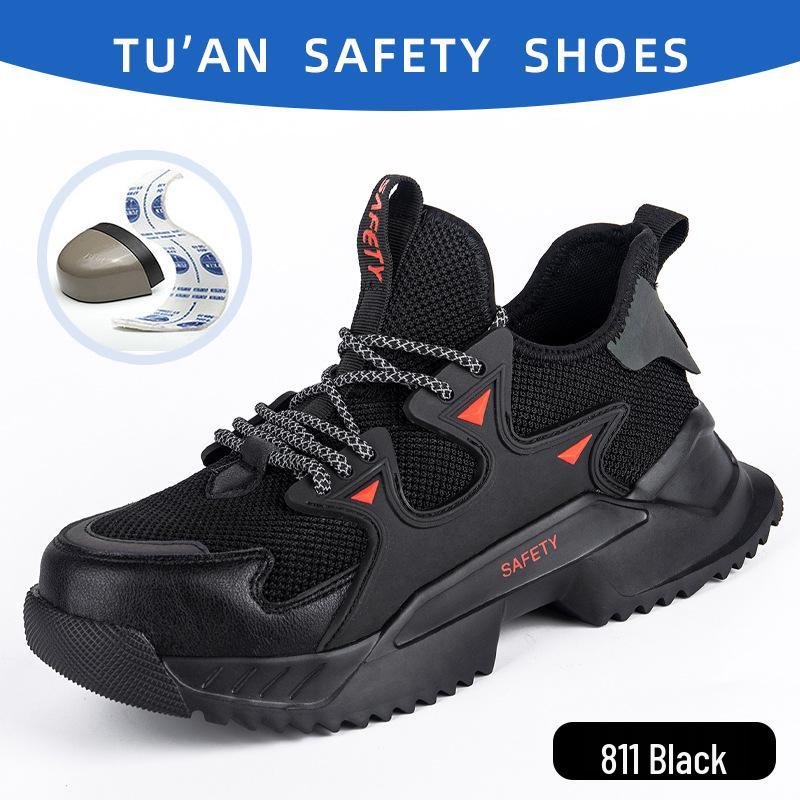 Breathable Lightweight Safety Shoes: Steel Toe, Anti-Smash, Puncture-Resistant, All-Season, Long-Standing Comfort