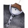 Men's Casual Striped Stand Up Collar Short Sleeved Pullover