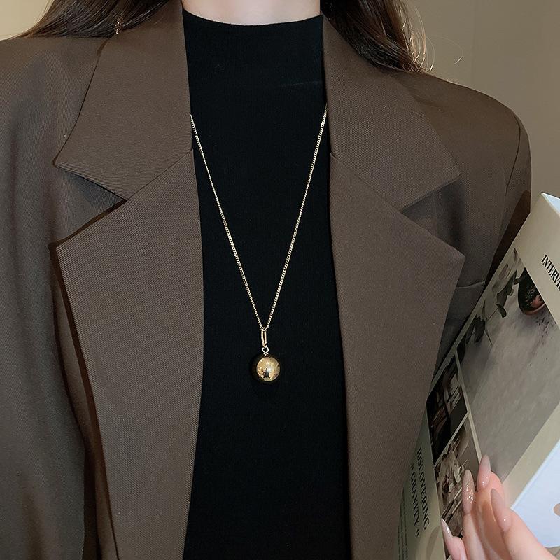 Korean Cold Wind Geometric Love Bow Necklace Personality Trend Sweater Chain Simple Retro Item Decoration