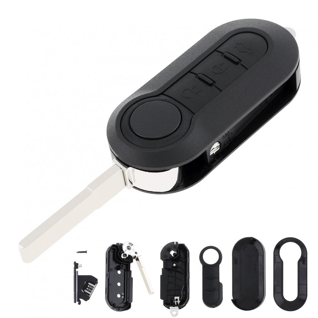 3 Buttons Car Key Remote Control Folding Housing Replacement Key Shell Case Fit for Fiat 500 Panda Punto Bravo