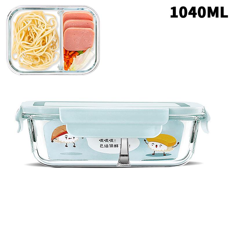 1/2/3 Fack Förtjockad Läckagesäker Mikrovågsugnssäker Matlåda Hög Borosilikatglas Bento-låda Med Lock Lufttäta Matlådor