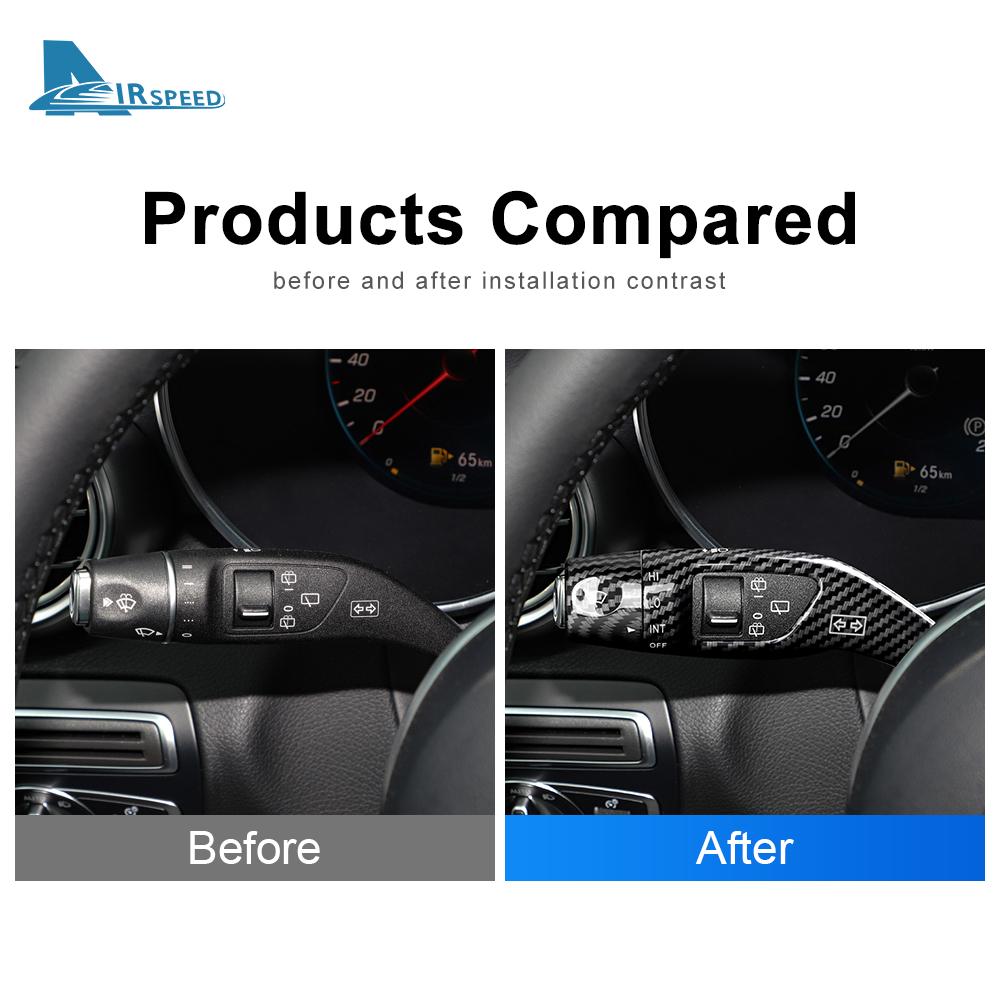 For Mercedes Benz A B C E S GLC CLA GLA GLE GLS CLS GLK ML Class W205 W213 W212 Carbon Car Wiper Gear Shift Rod Cover W176 W204