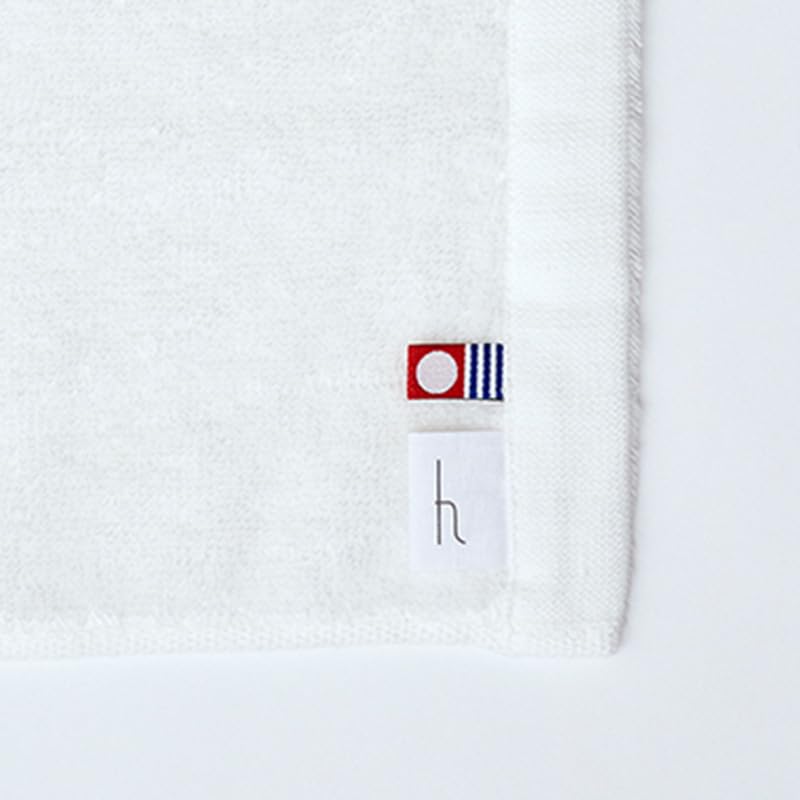 h concept h tag Bath Towel Gift Set, White + White (DH-041-WH), Set of 2, Hangable, Compact Size, Perfect Gift for New Homes, Made in Japan