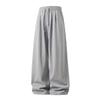 Mens Loose Draped Double Pleated Waist Straight Casual Long Trousers