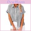 Summer Womens Casual Cotton Short Sleeve Shirt With Color Block Patching For Office Wear