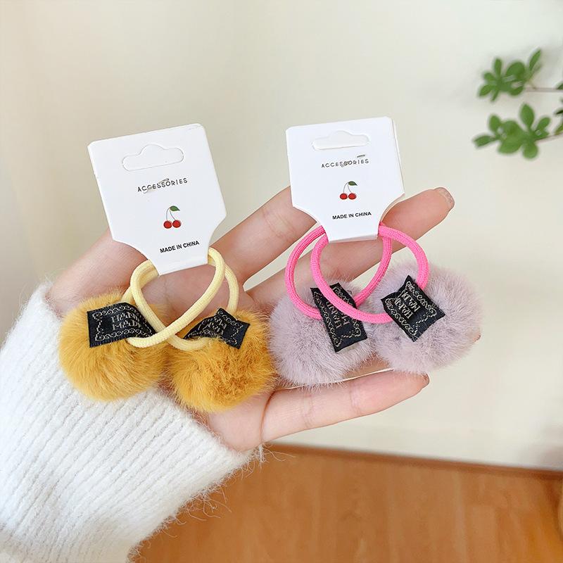 2 Stück Neue Süße Bonbonfarbene Haarkugel Mädchen Kinder Elastische Haarbänder Kinder Haargummis Prinzessin Haaraccessoires Baby Kopfschmuck